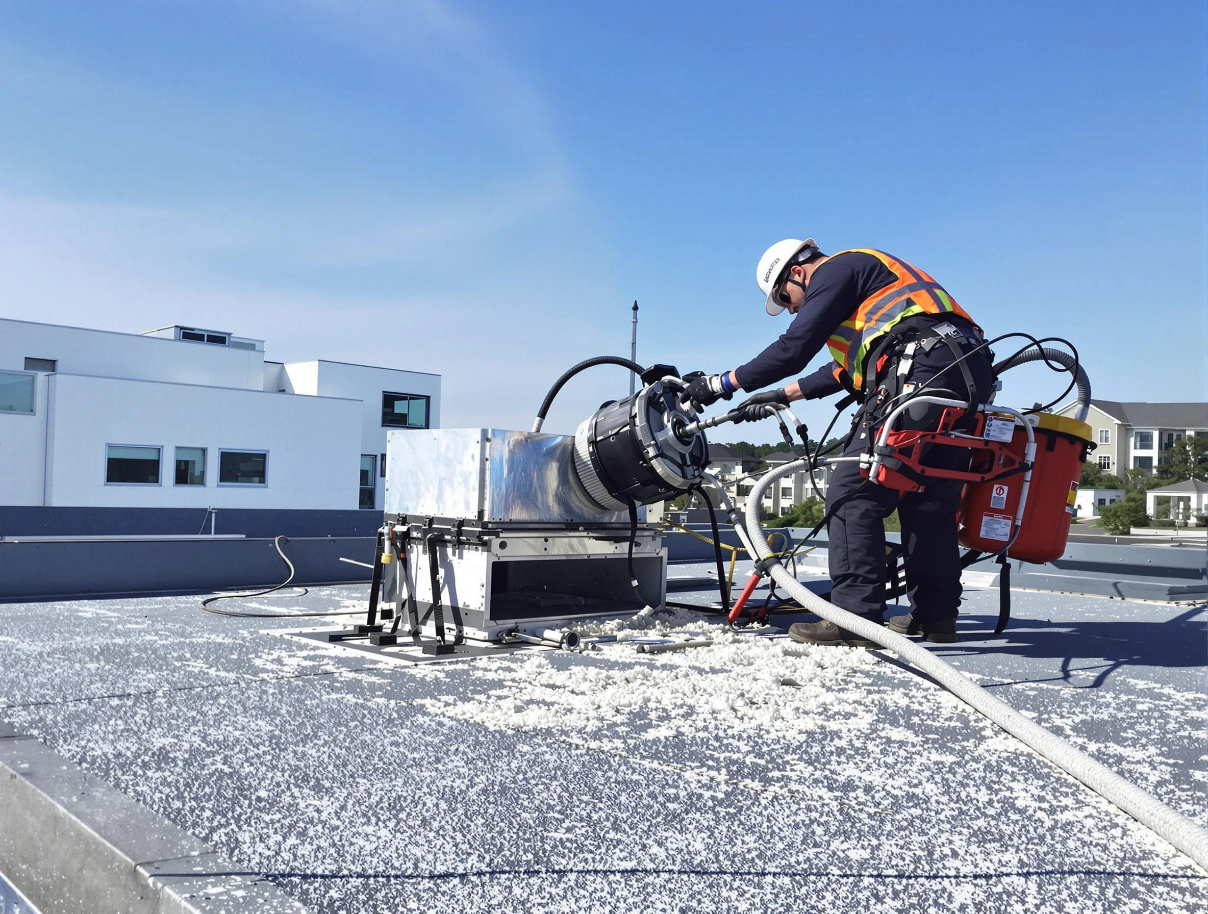 Cleaning Dryer Vent On Roof in Meadowbrook