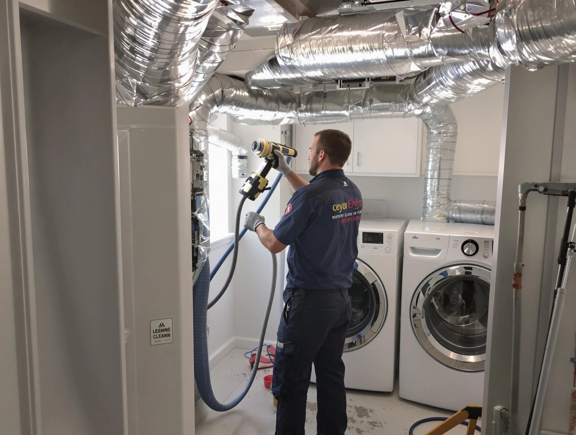 Meadowbrook Dryer Vent Cleaning specialist using advanced equipment for thorough duct cleaning in Meadowbrook